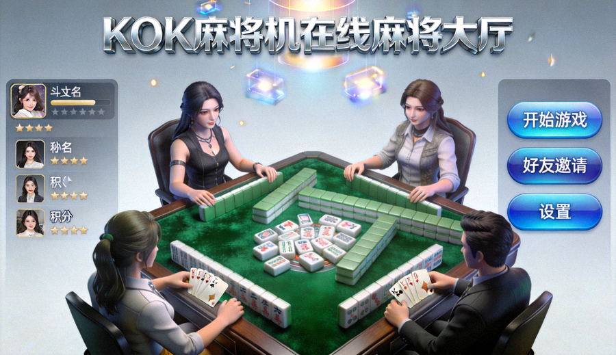 KOK麻将机在线麻将大厅3D对局预览界面图